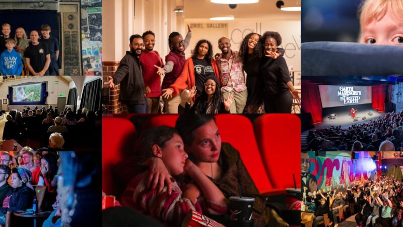 FEF 26/27 - Clockwise from top centre © Watch Africa, Chapter, Abertoir Horror Festival, The Magic Lantern, Pontardawe Arts Centre, Cardiff Animation Festival, Llangoed Village Hall, Cellb